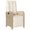 vidaXL 9 Piece Garden Dining Set with Cushions Beige Poly Rattan