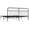 vidaXL Metal Bed Frame without Mattress with Headboard Black 193x203cm