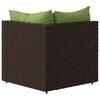 vidaXL Garden Corner Sofa with Cushions Brown Poly Rattan