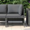 vidaXL Sectional Corner Sofa with Cushions Grey Poly Rattan