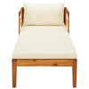 vidaXL Sun Lounger with Cream White Cushions Solid Acacia Wood