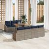 vidaXL Garden Dining Set with Cushion 8 pcs Grey and Navy