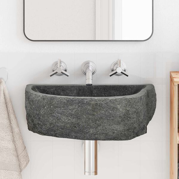 vidaXL Wall-mounted Basin Grey 45 x 35 x 15 cm River Stone