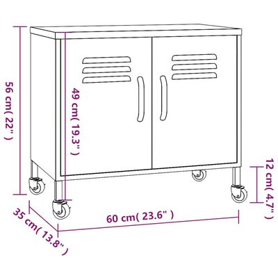 vidaXL Storage Cabinet Anthracite 60x35x56 cm Steel