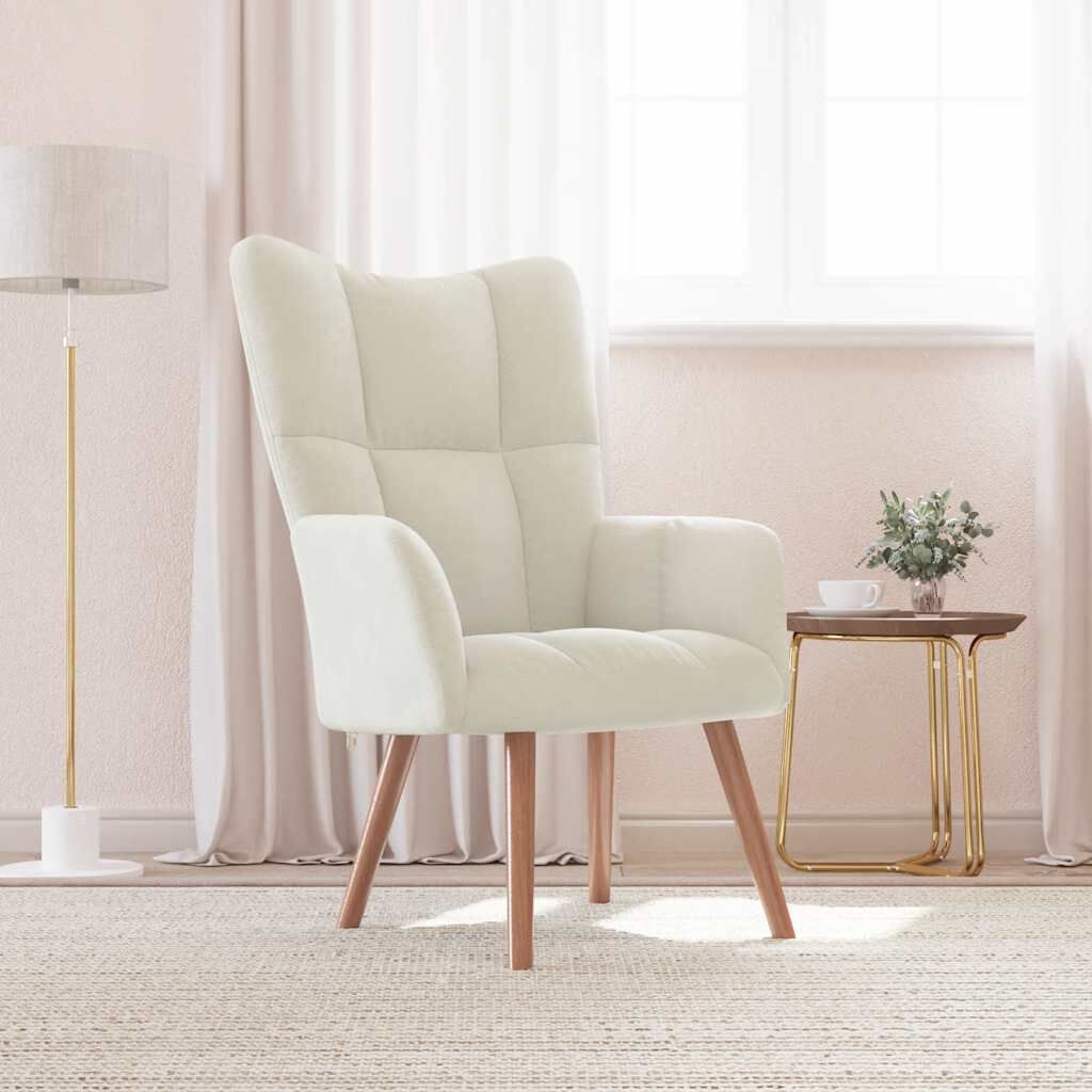 vidaXL Relaxing Chair Cream White Velvet