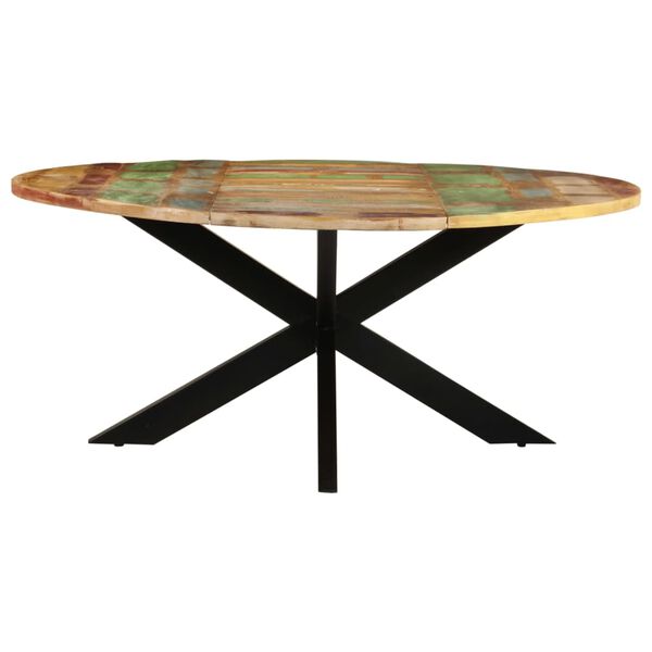 vidaXL Dining Table Round 175x75 cm Solid Reclaimed Wood