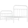 vidaXL Metal Bed Frame without Mattress with Footboard White 100x190cm