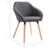 vidaXL Dining Chairs 6 pcs Dark Grey Fabric