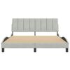 vidaXL Bed Frame without Mattress "Hanko" Light Grey 152x203 cm Queen Velvet