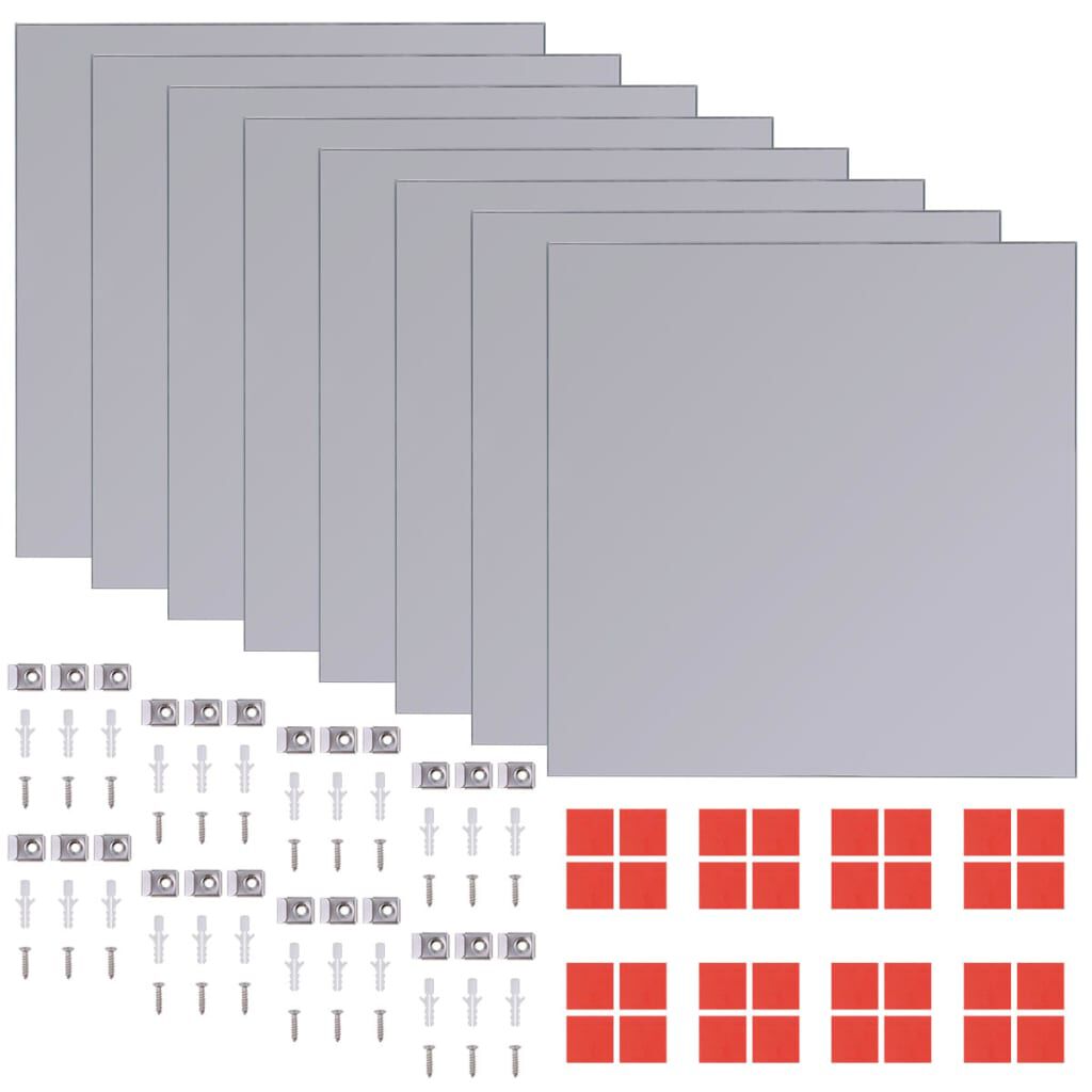 vidaXL Frameless Mirror Tiles Glass 8 pcs 20.5 cm