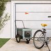 vidaXL Pet Bike Trailer Grey and Black Oxford Fabric and Iron