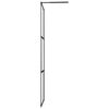 vidaXL Walk-in Shower Wall with Shelf Black 80x195 cm ESG Glass&Aluminium