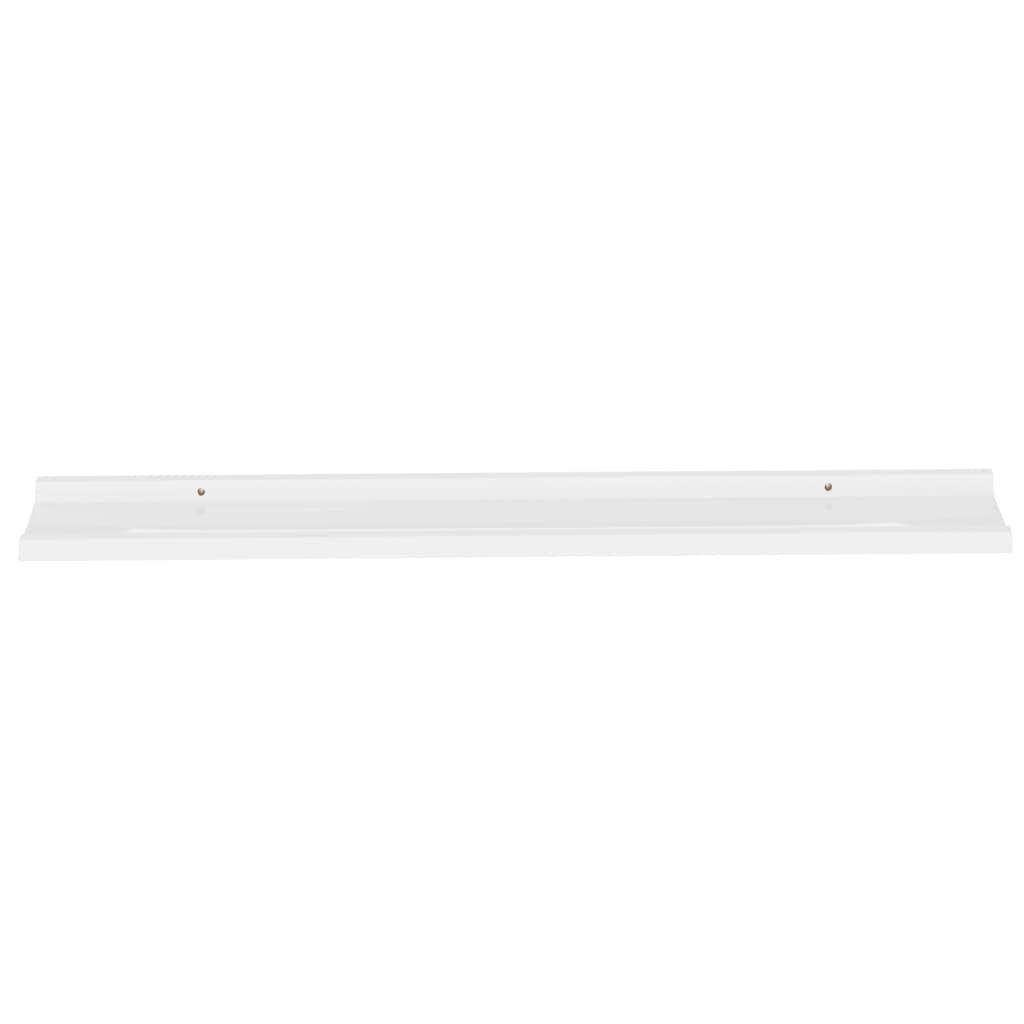vidaXL Wall Shelves 2 pcs High Gloss White 100x9x3 cm