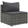 vidaXL 7 Piece Garden Lounge Set with Cushions Grey Poly Rattan