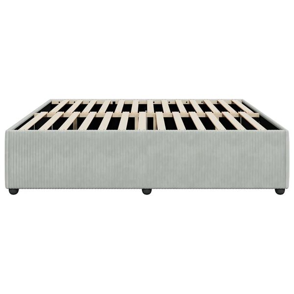vidaXL Bed Frame without Mattress Light Grey California King Velvet