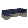 vidaXL Garden Sofa Set 7 pcs Grey and navy 297.5 x 132.5 x 85 cm