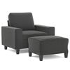 vidaXL Sofa Chair with Footstool Dark Grey 60 cm Microfibre Fabric