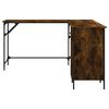 vidaXL Desk Smoked Oak 141x141x75 cm Engineered Wood