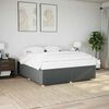 vidaXL Bed Frame without Mattress Dark Grey King Fabric