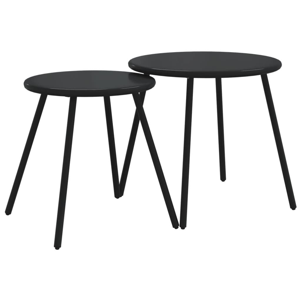 vidaXL 4 Piece Balcony Furniture Set with Cushions Black Steel