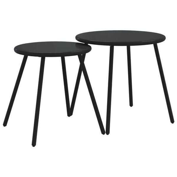vidaXL 4 Piece Balcony Furniture Set with Cushions Black Steel