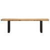 vidaXL Bench 160 cm Solid Rough Mango Wood and Steel