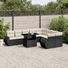 vidaXL 10 Piece Garden Sofa Set with Cushions Black Poly Rattan