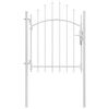 vidaXL Garden Gate Steel 1x1.75 m White