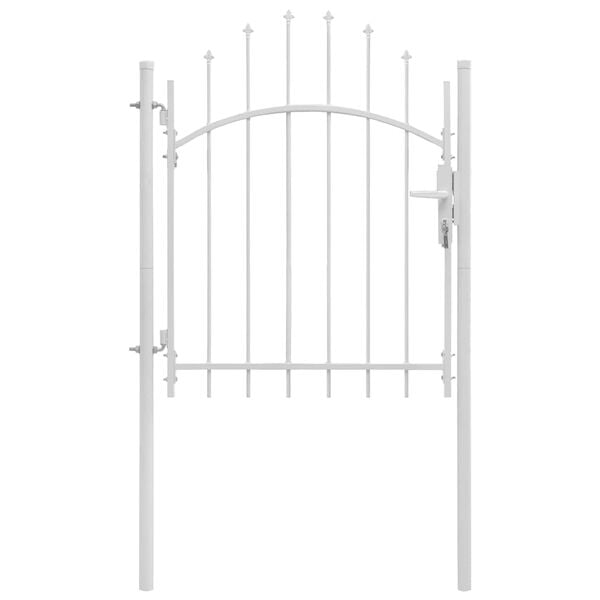 vidaXL Garden Gate Steel 1x1.75 m White