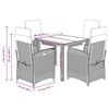 vidaXL 5 Piece Garden Dining Set with Cushions Black Poly Rattan