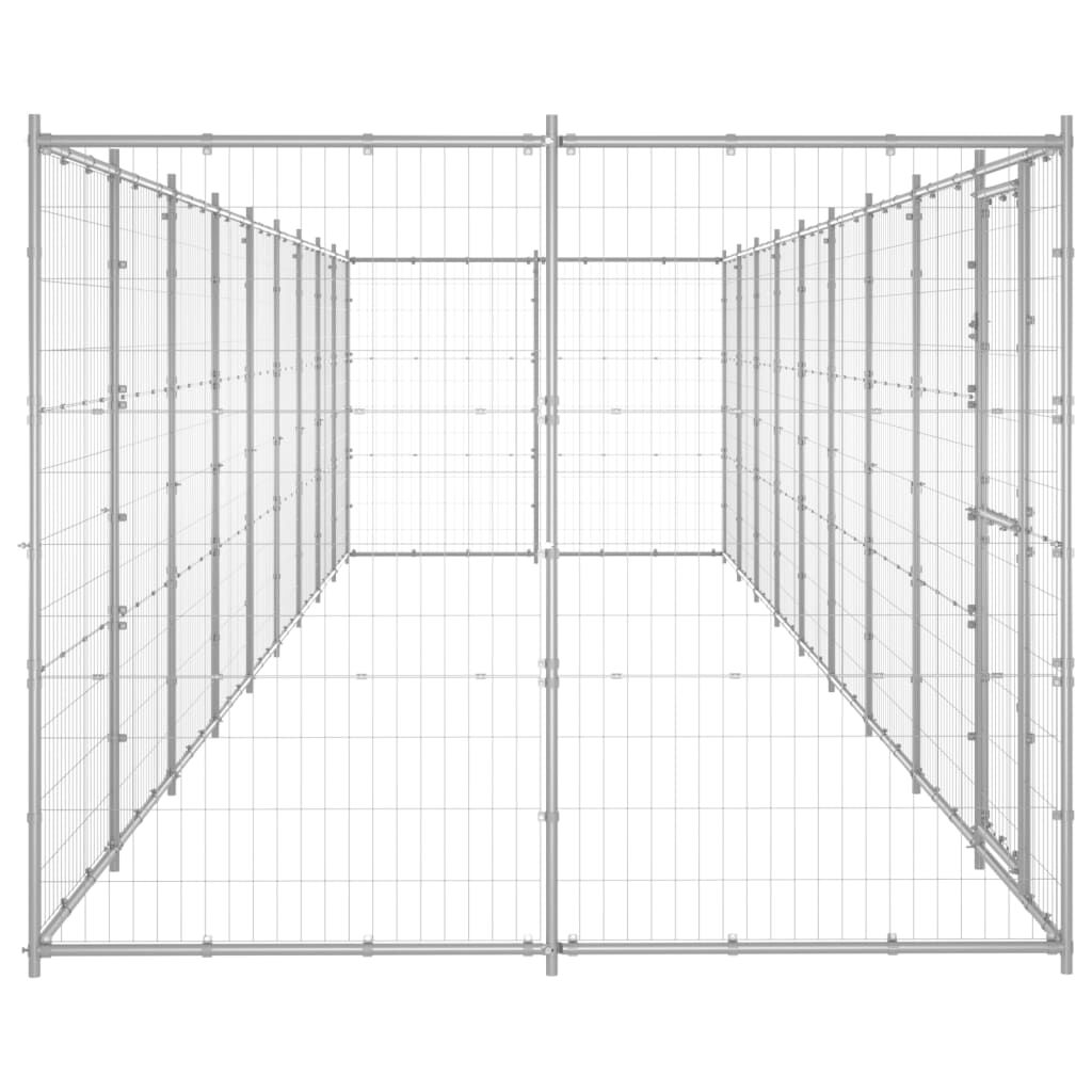 vidaXL Outdoor Dog Kennel Galvanised Steel 21.78 m²