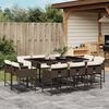 vidaXL 11 Piece Garden Dining Set with Cushions Brown Poly Rattan