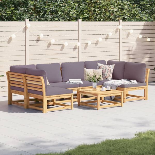 vidaXL 7 Piece Garden Lounge Set with Cushions Solid Wood Acacia