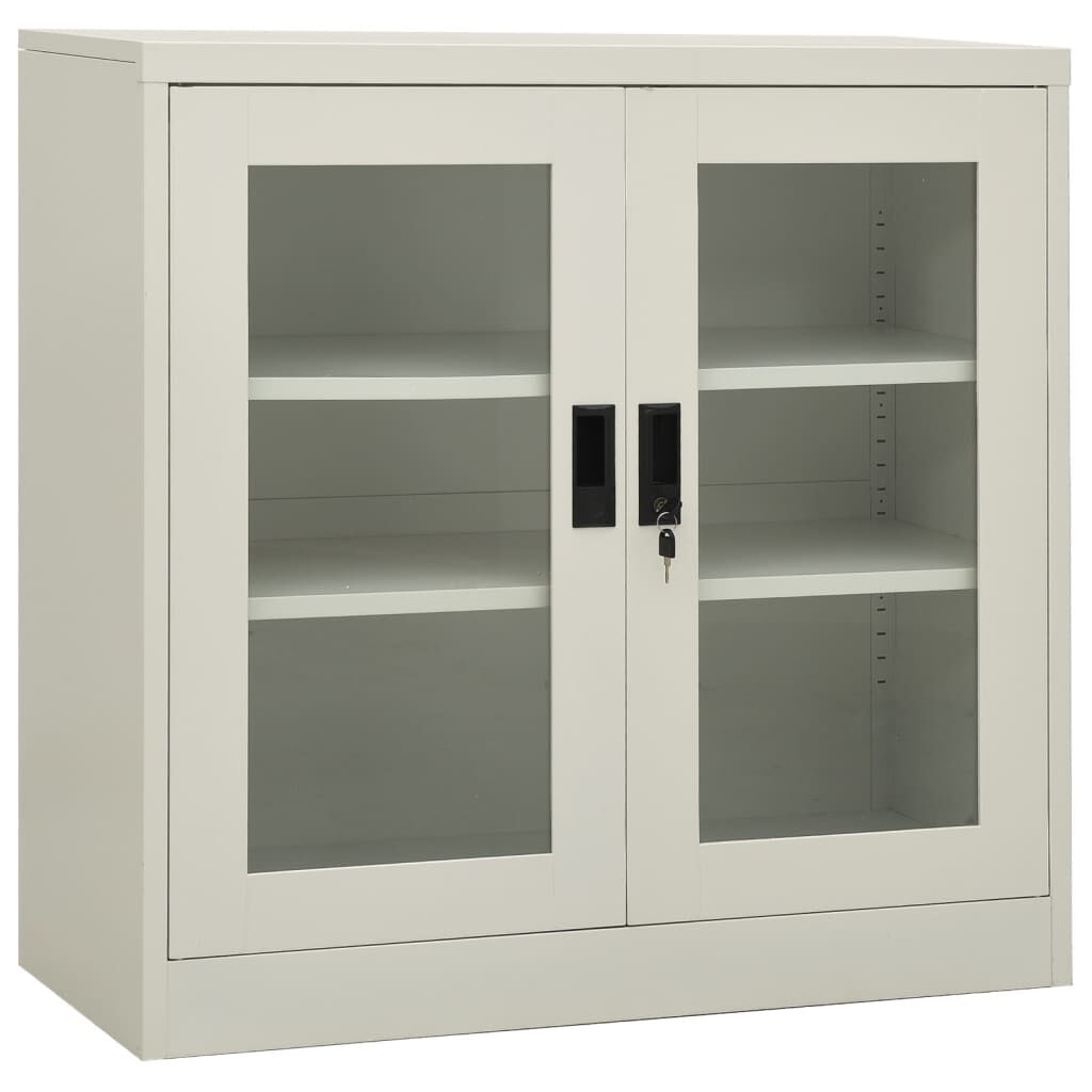 vidaXL Office Cabinet Light Grey 90x40x90 cm Steel