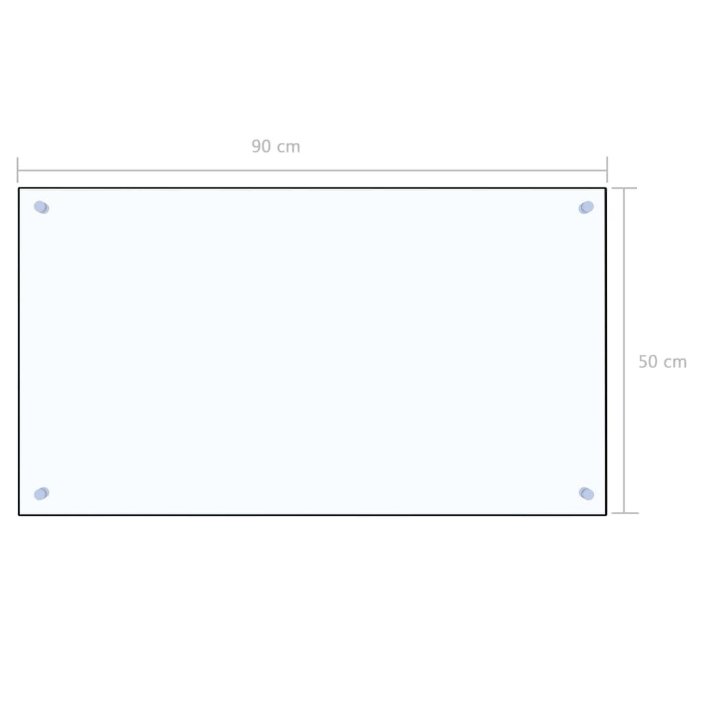 vidaXL Kitchen Backsplash Transparent 90 x 50 cm Tempered Glass