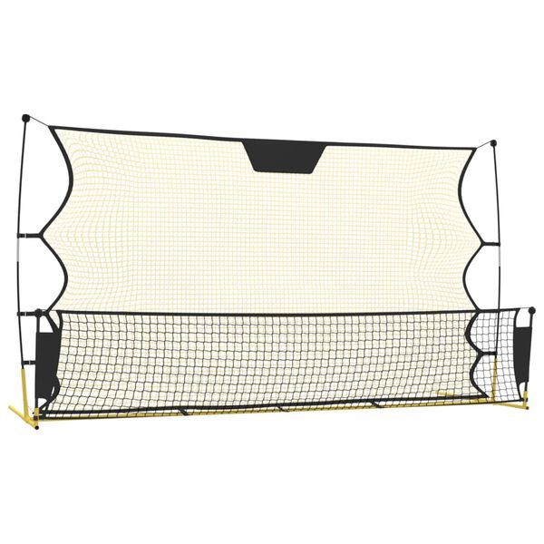 vidaXL Football Rebounder Net Black and Yellow 183x85x120 cm Polyester