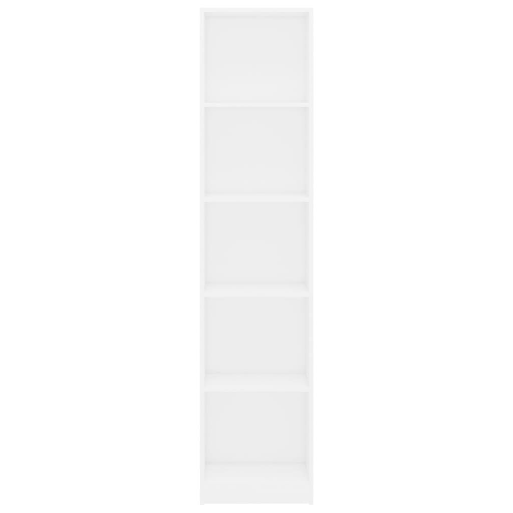 vidaXL 5-Tier Book Cabinet White 40x24x175 cm Engineered Wood