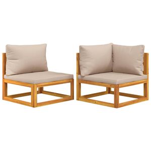 vidaXL 2 Piece Garden Sofa Set with Cushions Solid Wood Acacia