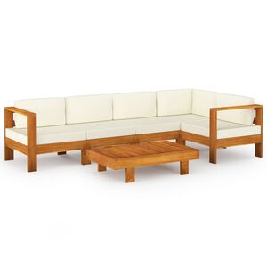vidaXL 6 Piece Garden Lounge Set with Cushions 100x60 cm Acacia Wood