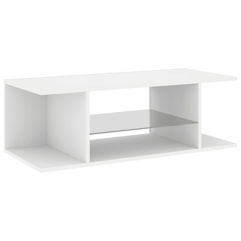 vidaXL TV Cabinet with LED Lights White 90x39x30 cm