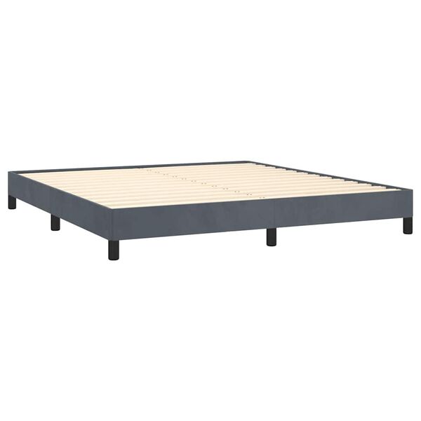 vidaXL Bed Frame without Mattress Dark Grey 193x203 cm King Velvet