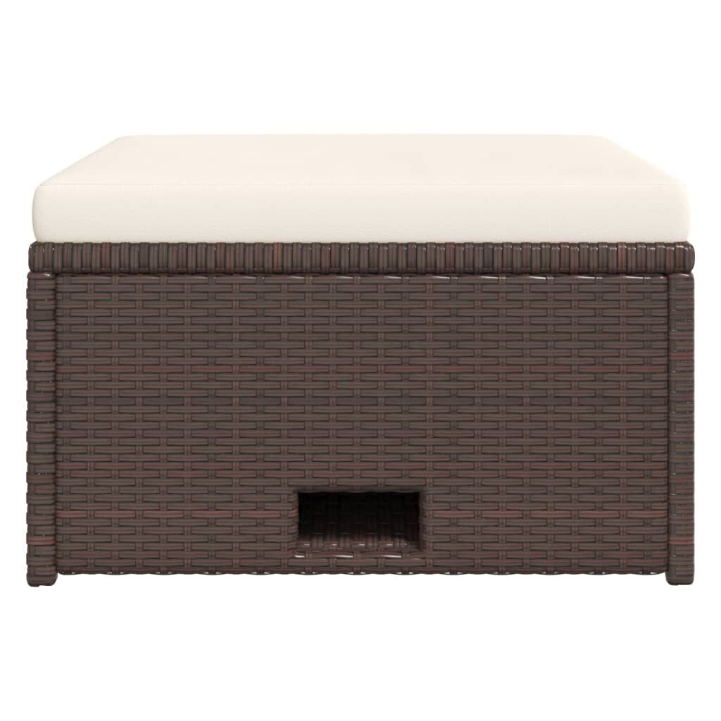 vidaXL 4 Piece Garden Lounge Set with Cushions Poly Rattan Brown
