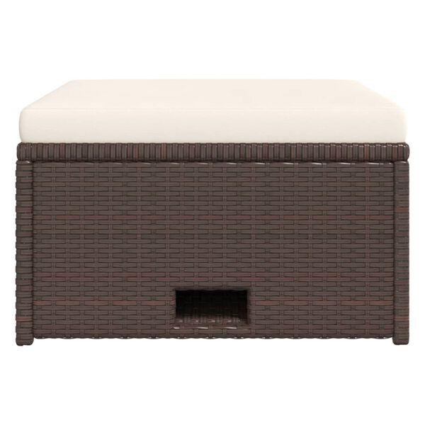 vidaXL 4 Piece Garden Lounge Set with Cushions Poly Rattan Brown