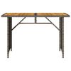 vidaXL Garden Table with Wooden Top Grey 110x68x70 cm Poly Rattan