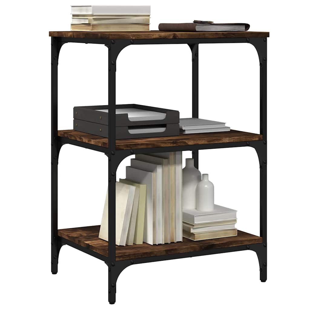 vidaXL Printer Stand 3-Tier Smoked Oak 50x41x75 cm Engineered Wood