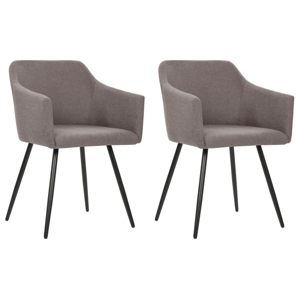 vidaXL Dining Chairs 2 pcs Taupe Fabric