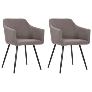 vidaXL Dining Chairs 2 pcs Taupe Fabric