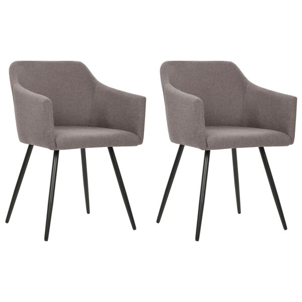 vidaXL Dining Chairs 2 pcs Taupe Fabric