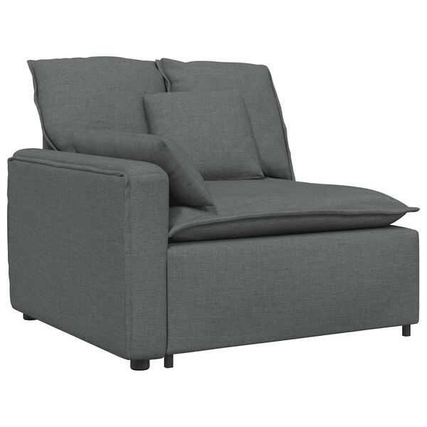 vidaXL Modular Sofa with Cushions Dark Grey