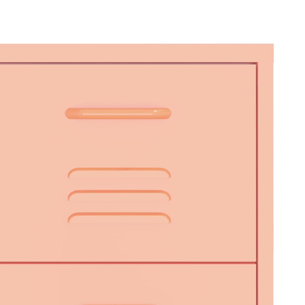vidaXL Drawer Cabinet Pink 80x35x101.5 cm Steel